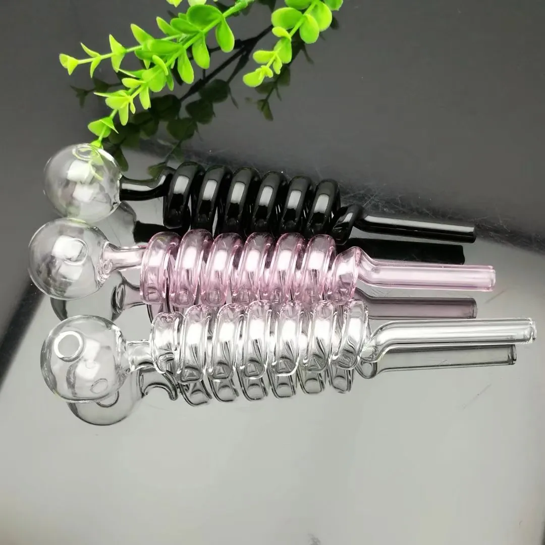 Färgad Multi Spiral Glas Spisar Partihandel Glas Bongs Oljebrännare Glas Vattenrör Olje Rigg Rökning, Gratis frakt