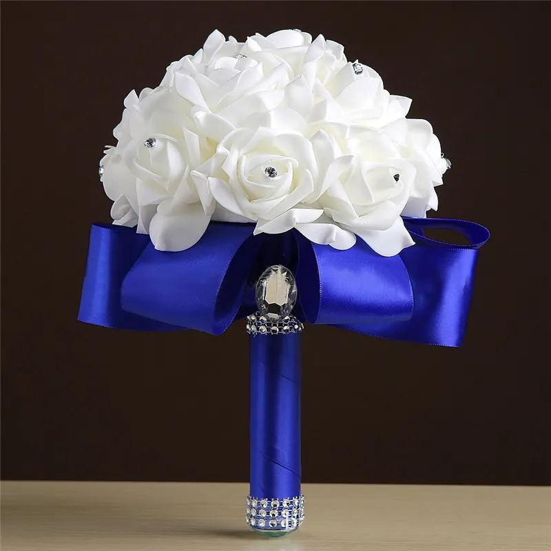 Cheap свадебные свадебные букеты ручной работы цветки искусственной розы свадьбы невеста, держа цветы букет брошь CPA1549