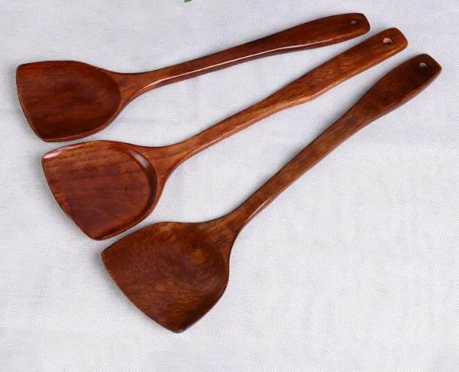 Домашняя столовая посуда Новые натуральные деревянные турины с длинной ручкой не клейка
