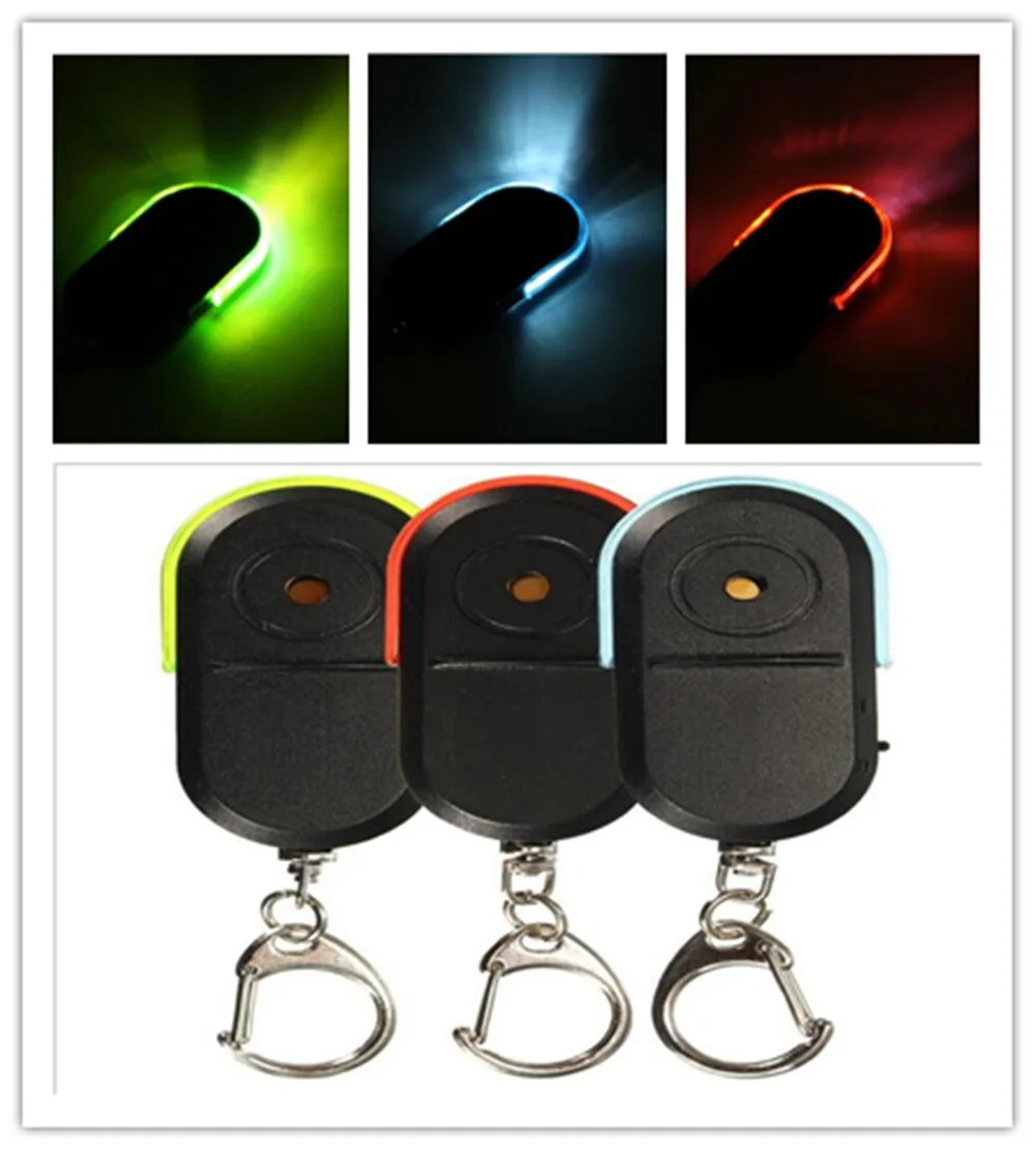 Nowość Oświetlenie Wireless Led Alarm Key Finder Lokator Keychain Whistle Sound Light Color