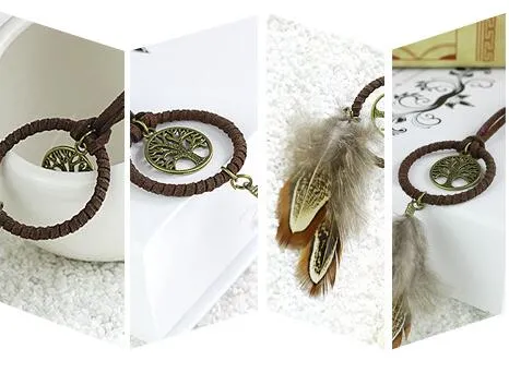 DHL Mini Dreamcatcher Life Tree Enchanted Forest Handmade Dream Catcher Net مع Feather Decoration Bag Keychain keychain ornam9968097