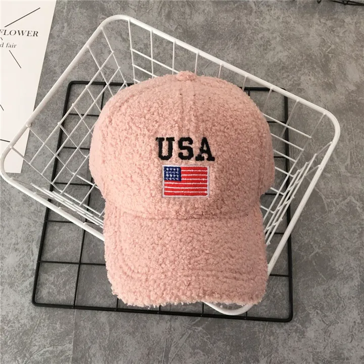 冬のウール刺繍入り文字アメリカの旗野球帽のユニセックス女性スポーツヒップホップスナップバック帽子
