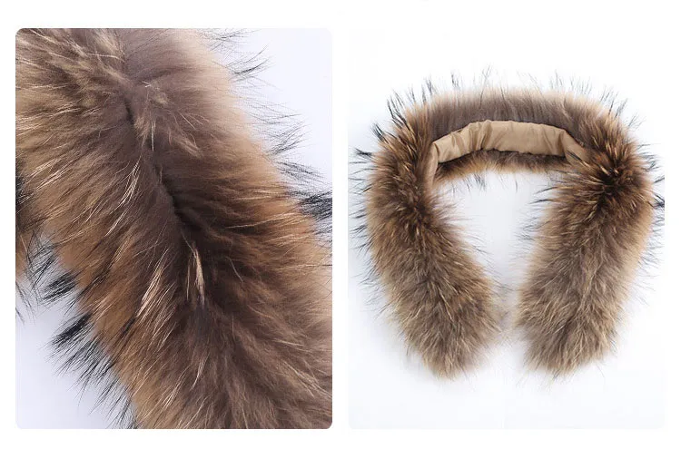 natural raccoon fur hoody trim collar (6)