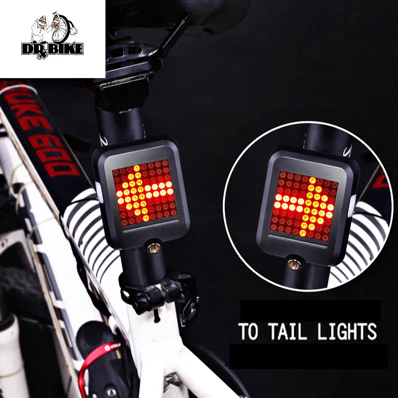 64 LED USB充電式ダイナミックLEDターンライトティアテールバイクランプ自動自転車信号サイクリングアクセサリーマウンテンバイク