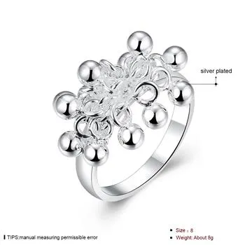 Wholesale - - Retail lowest price Christmas gift 925 silver Rings Grape ring Europe and America silver ball ring jewelry R016