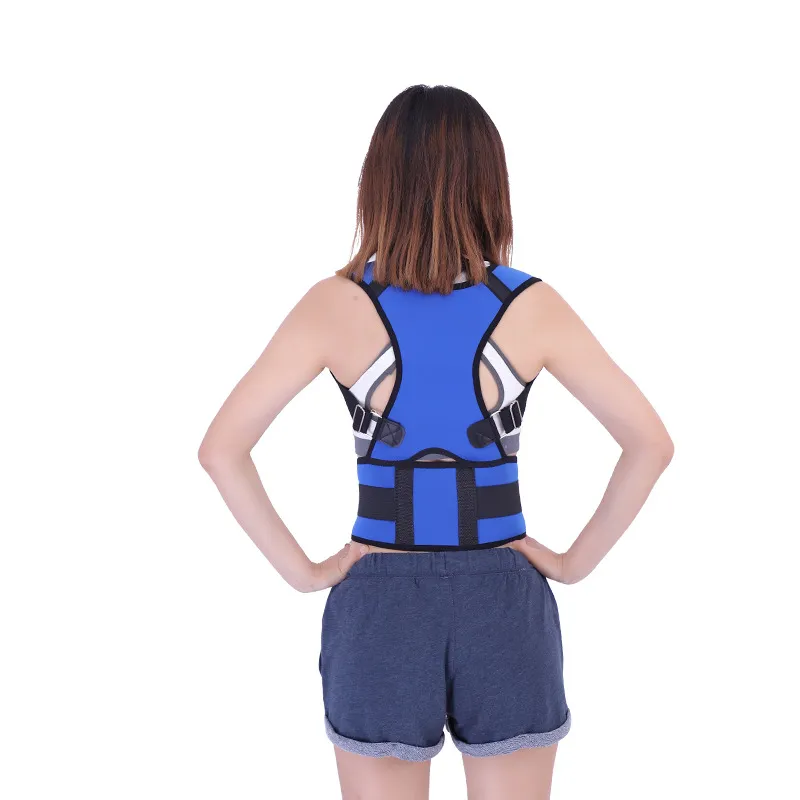 Blauwe Mannelijke Vrouwelijke Verstelbare Houding Corrector Corset Back Brace Riem Lumbale Ondersteuning Rechte Corrector de Espalda Kinderen