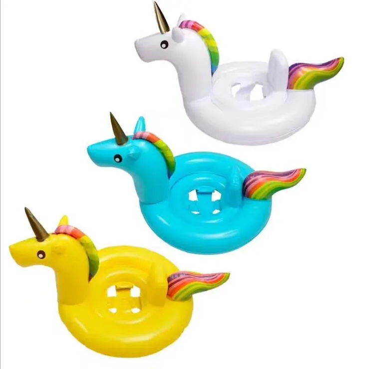 INS Inflatable Unicorn Floats Kids Unicorn Float Swimming Ring Baby Unicorn Life Buoy Floating Ring Outdoor Play toy