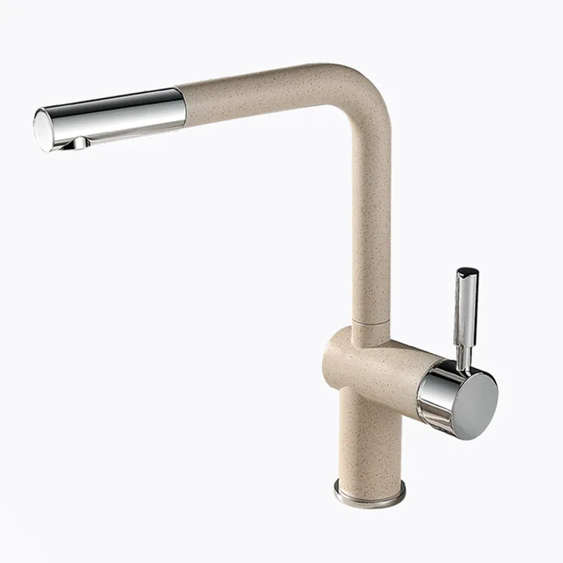 Rolya Unique Patent Design High Quality Brass Single Lever Sandbeige Painted Kitchen Sink Mixer Faucet Tap