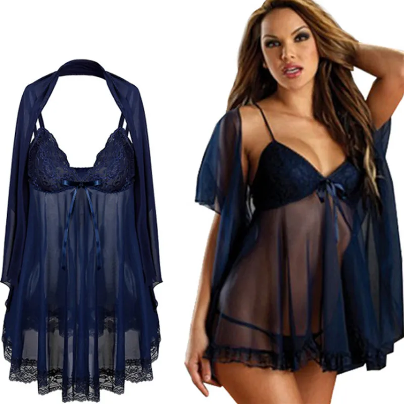 KuPercherry Kobiety Sexy Bielizna M-6XL Plus Size Babydolls Fetish Wear Przezroczyste Sleepwear G String Kimono Gorące Kostiumy erotyczne