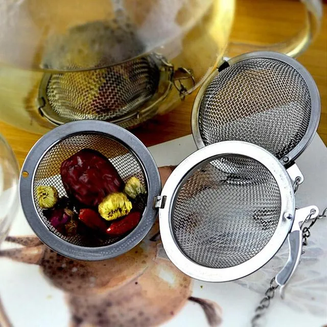 Stainless Steel Tea Infuser 4.5cm / 5.5cm / 7cm / 9cm Te Potte Infusers Sphere Mesh Tea Teer Ball 100pcs