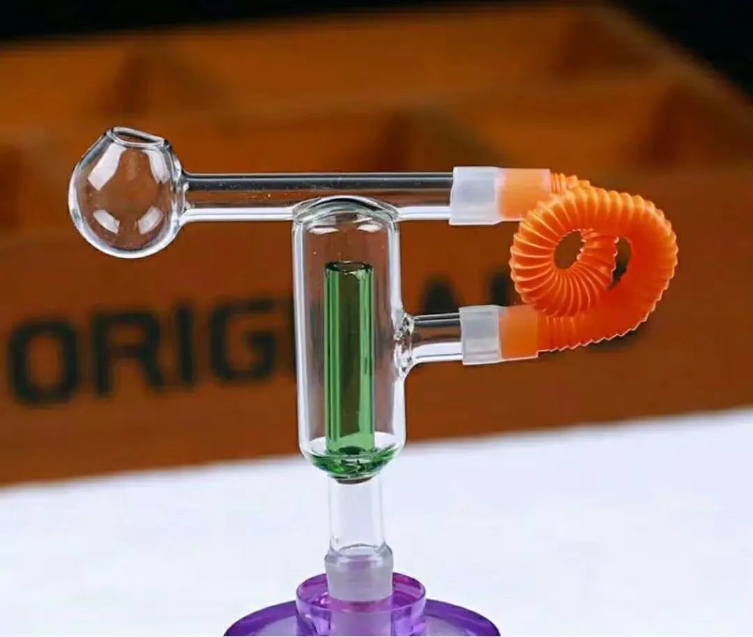 Doppia scheda di filtrazione Bong in vetro all'ingrosso Bruciatore di vetro Tubi d'acqua di vetro