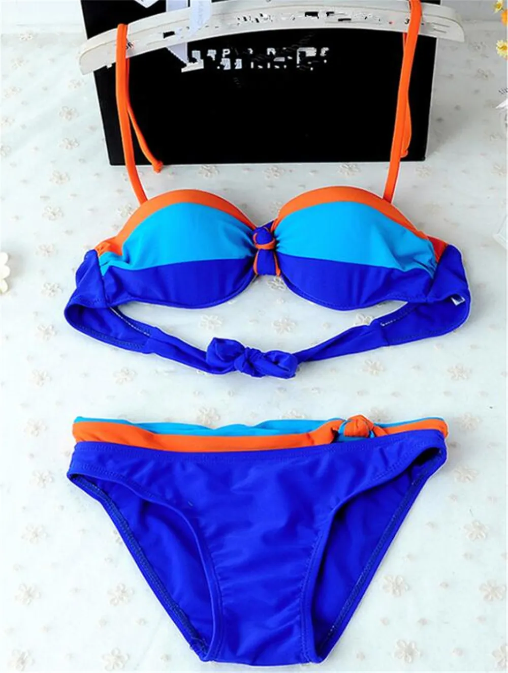 Costumi da bagno sexy blu rosso stampa signora mare spiaggia Costumi da bagno bikini Puntello in acciaio Costume da bagno a due pezzi Cinghie Cinture regolabili Dimensioni elastiche ragazze Fascino