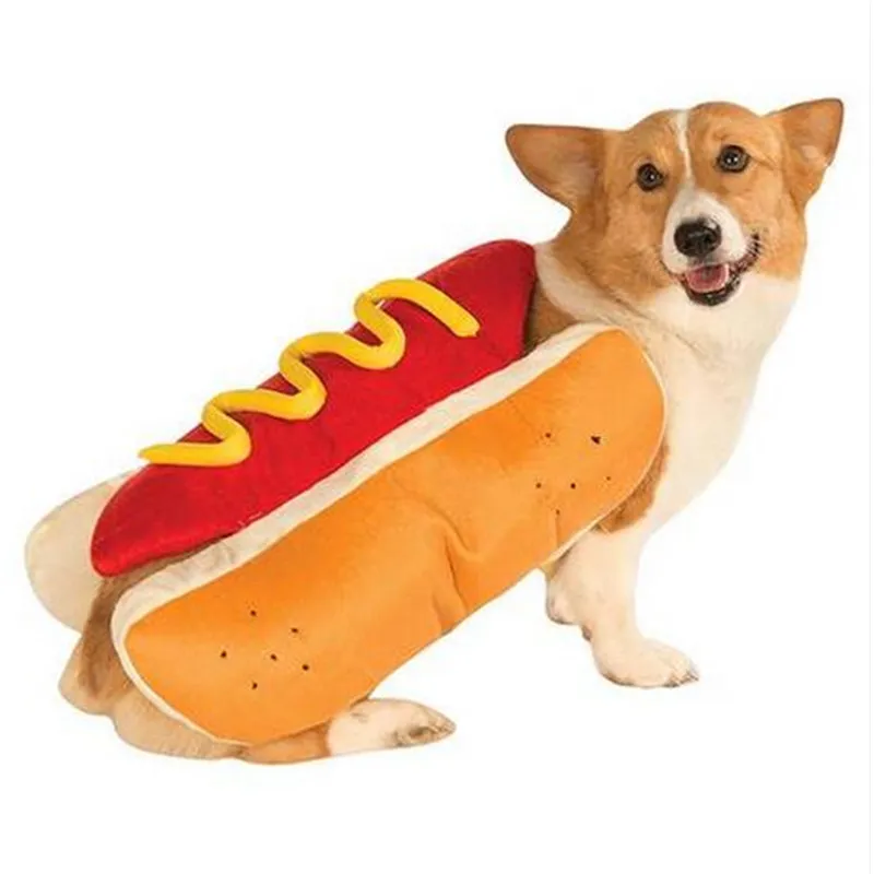 2022 Hot Dog Apparel husdjur leverantörer kostym senap katt kläder outfit för små medium