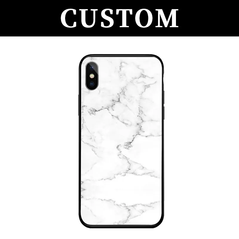 Etui de personnalisation pour iPhone X 8 7 6 6 plus étui arrière en verre trempé sur mesure Funda Cover Créez votre propre photo