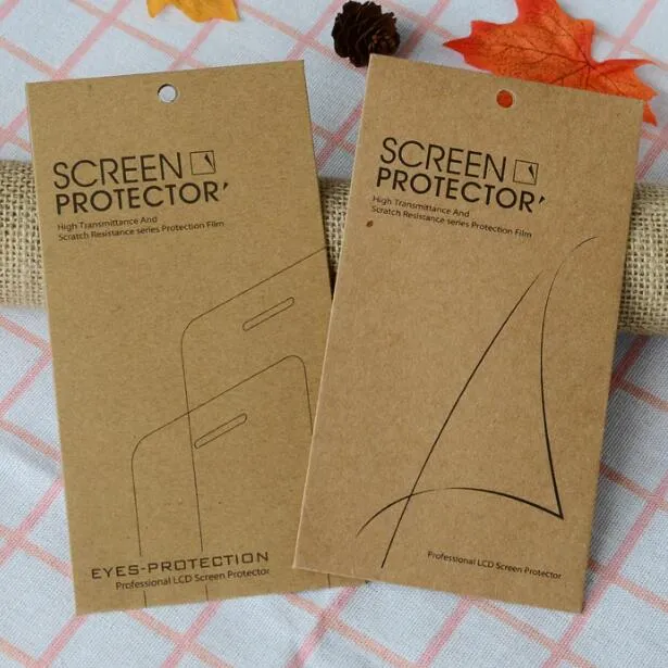 Крафт-бумага Розничный пакет коробка пакет сумка для закаленного стекла протектор экрана для iPhone X 8 7 6 Plus Samsung S8 S9 Plus S7 Edge