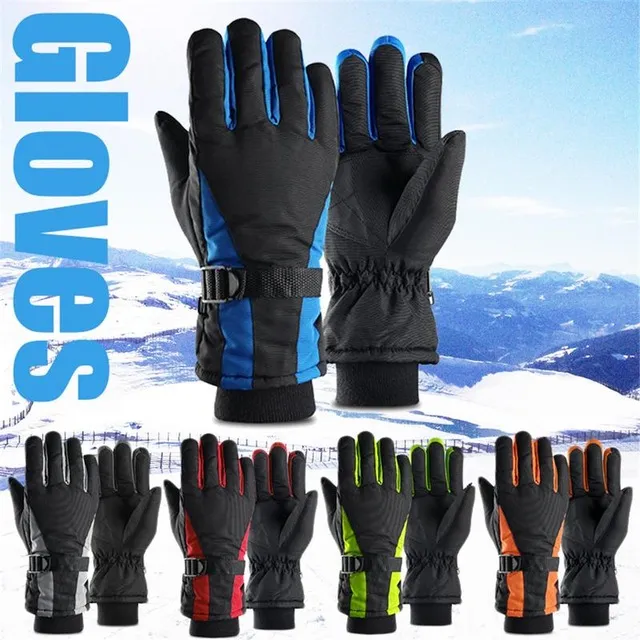 Gants de ski d'équitation en plein air d'hiver doublure polaire imperméable coupe-vent antidérapant Snowboard moto gants de sport bateau libre