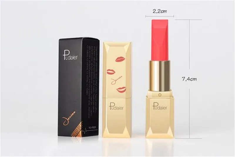 Pudaier 26 cores Lips Velvet Sexy Red Lip Matte batom batons Up Beauty Matte Cosmetic batom gloss DHL transporte livre