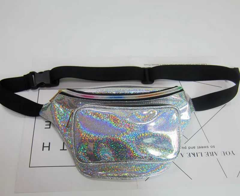 DHLWaist Bag Women Sliver Shinny Starry Sky Sparkle Metallic Holographic Fanny Pack 