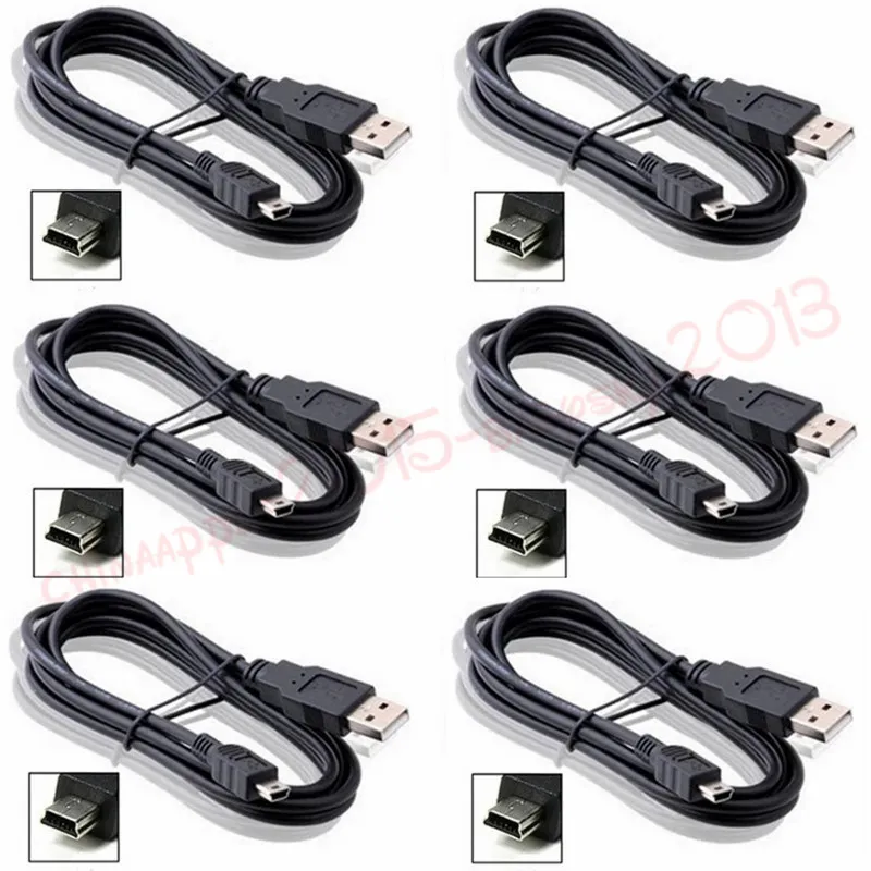 Mini 5Pin V3 Oplaadkabel 80cm Black Color USB-oplader Kabels voor MP3 MP4 Digitale Camera GPS DVD Media Player