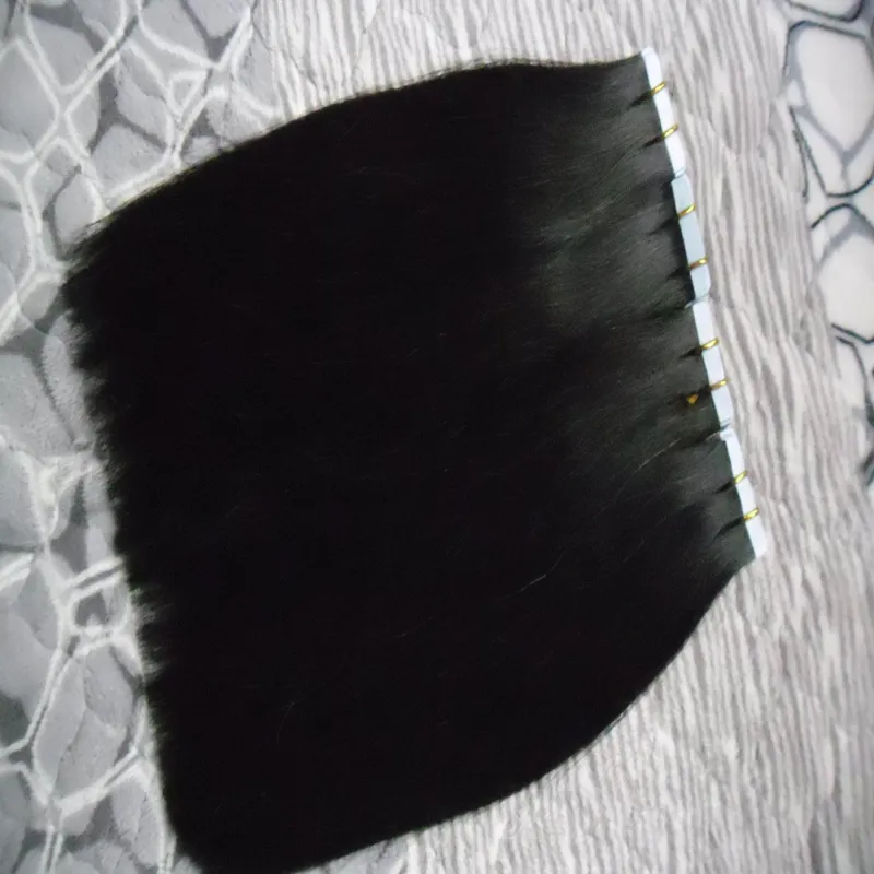 Nastro in estensione dei capelli colore naturale 200g / da 16 a 24 pollici remy remy nastro capelli brasiliano nei capelli umani