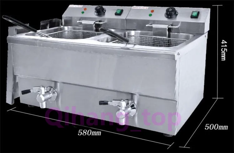 Qihang_top 8L-2 Commercial Automatic French Frying Machine /Electric Deep Fried Chicken Machine /Electric French Fries Fryer