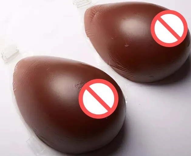 African Skin Color Breast Form Straps On Tear Drop Shape Silicone Fake Breast crossdresser artificial Boobs prosthesis shemale user