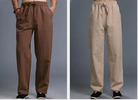 Pantalon Homme Lin-coton Loose – Taille élastique, Taille M (Neuf Avec étiquettes)