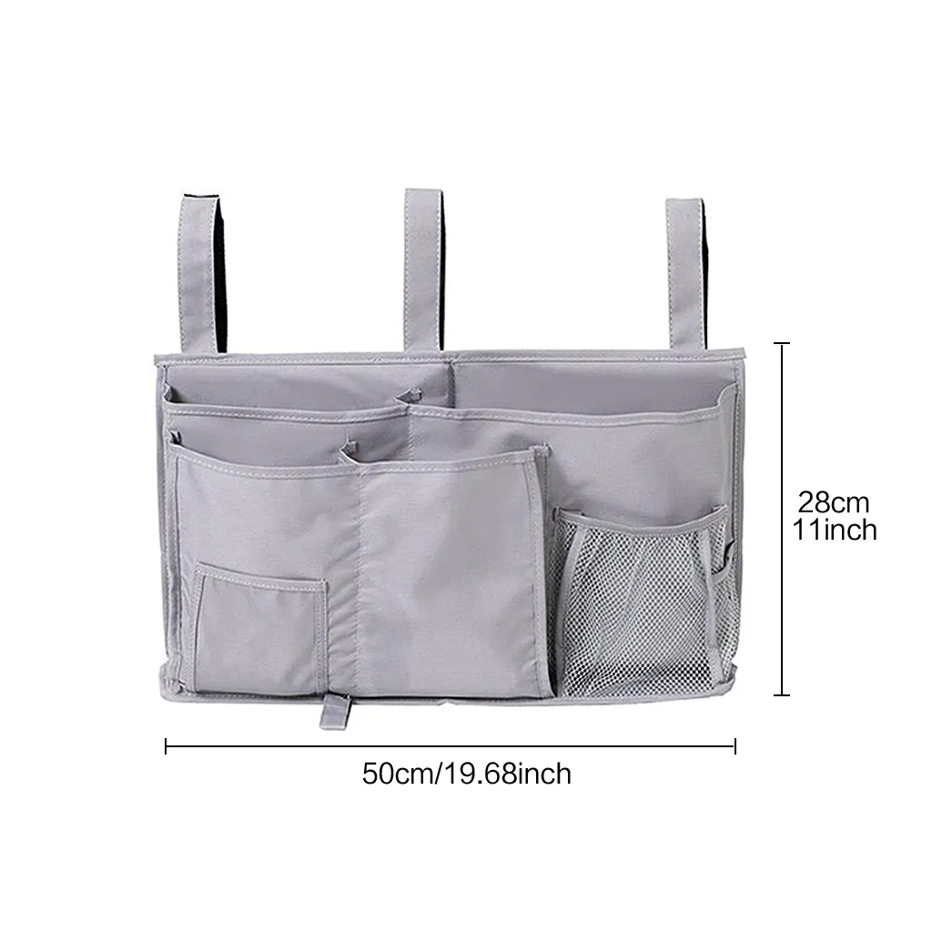 Organisateur de rangement de chevet caddie sac de rangement suspendu pour dortoirs superposés rails de lit chariot de lit de bébé Gray310L