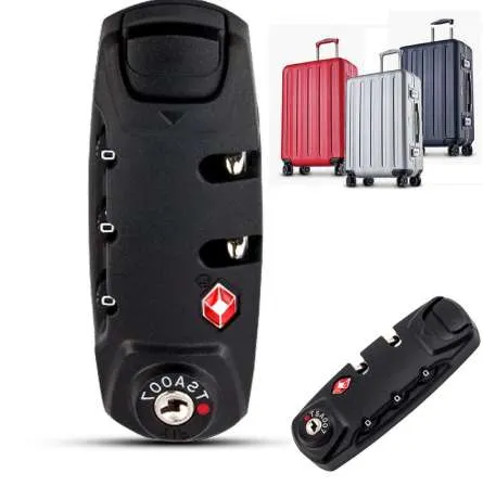 新しい3桁の組み合わせ南京錠TSAロック荷物スーツケーストラベルバッグコードロックブラックコンビネーションロック8.3 * 3.1cm