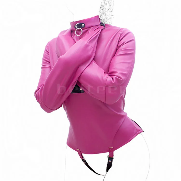 Bondage Pink Asylum Straight Jacket Costume S/M L/XL BODY HARNESS Restraint Armbinder Slave Sex Toys for Couple #R78