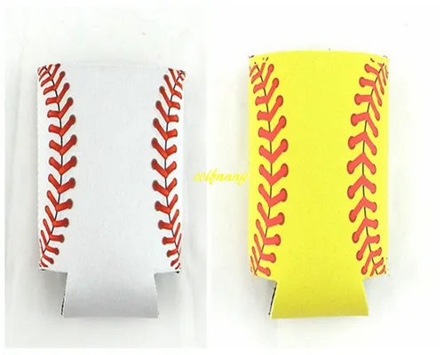 10*14cm Monogrammed Neoprene Baseball Can Cooler holder case Softball Strings Can Insulator Cola bottle Cover case