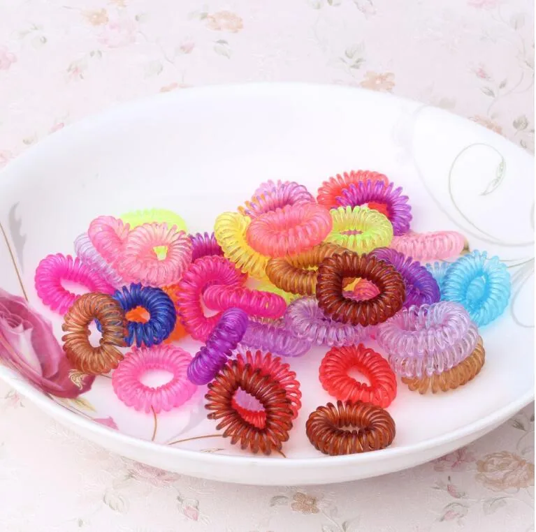 New Hair Ring Rope Scrunchy Telephone Wire Line Cord Gum Women Elastic Rubber Band Headwear Ponytail Holder Hairband