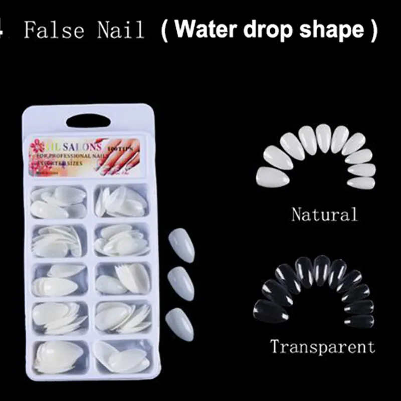 Naturlig färg fransk ballerina nagel konst tips transparent / naturlig falsk kista naglar konst tips platt form full täcke manikyr falska spik tips