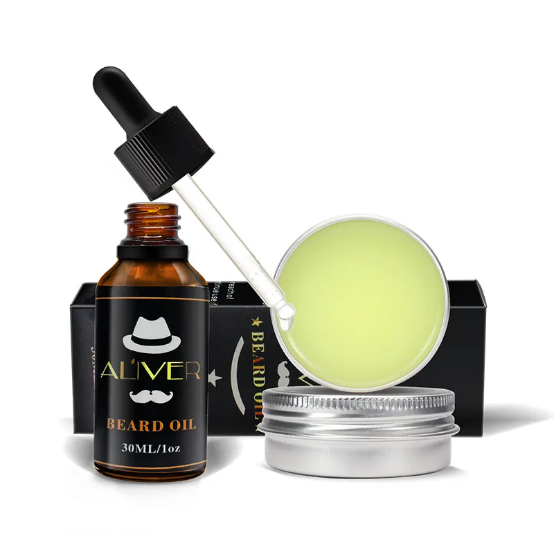 ALIVER Natural Organic Beard Oil Skäggvax Balm Hårprodukter Leave-In balsam för mjuk återfuktande skägghälsovård