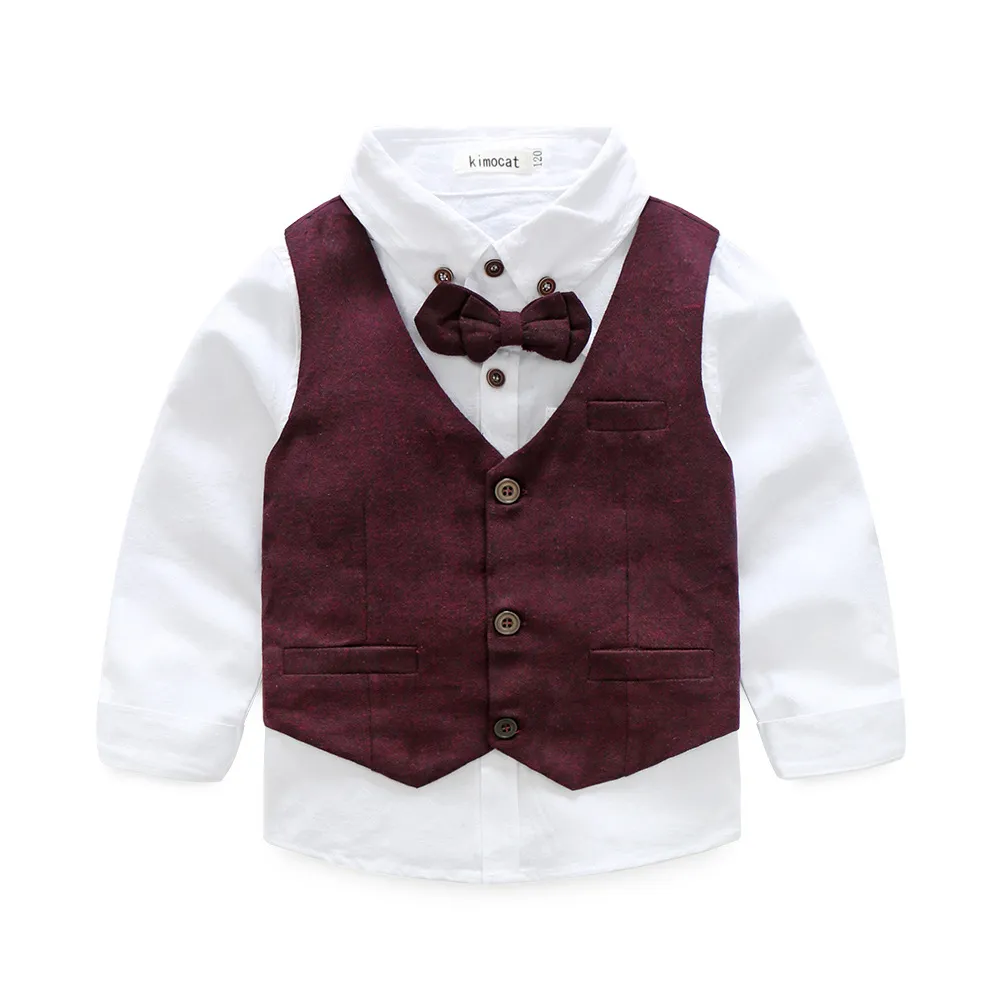 Mode kids kleding baby jongen kleding sets lente herfst heren pak peuter jongens kleding lange mouw shirt vest broek kinderkleding