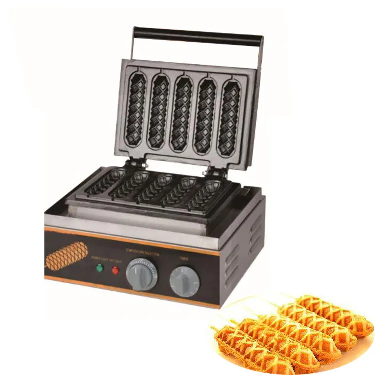 Lebensmittelverarbeitung Commercial Corn Dog Waffel Stick Maker / Maishund Lolly Waffelstab Machine