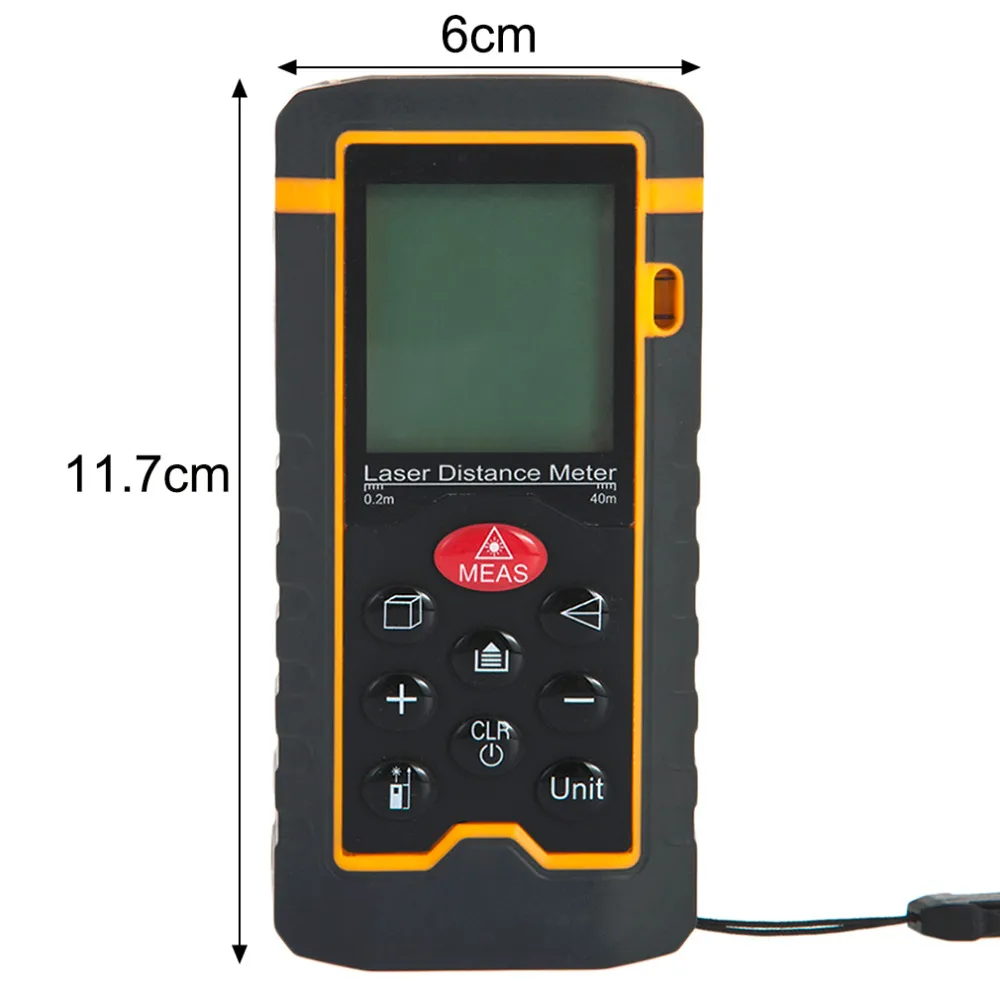 Freeshipping Handheld Laser Rangefinder Distance Meter Digital Laser Range Finder Tape Measure Area/Volume Tester Tool HT-40