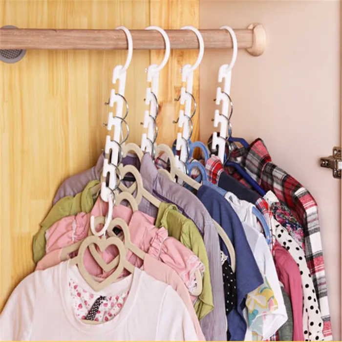 Magic Clothes Hanger 3D Space Saving Clothing Racks Closet Organizer with Hook