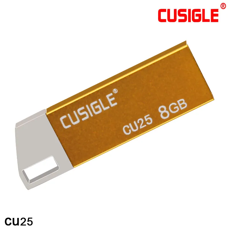 CUSGLE CU25 금속 16GB 32GB 64GB에서 USB 플래시 드라이브에서 둥근 사각형 구멍이있는 아연 합금 쉘 휴대 성