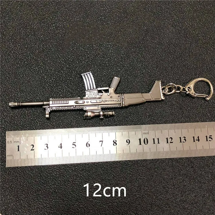 12 سم بنادق مفتاح سلاح سلاح سلاح سلاح AKM سلاسل مفاتيح AK 47 Toys Keychains Llaveros Chaveiro Sleutelhanger Key Ring Keyring