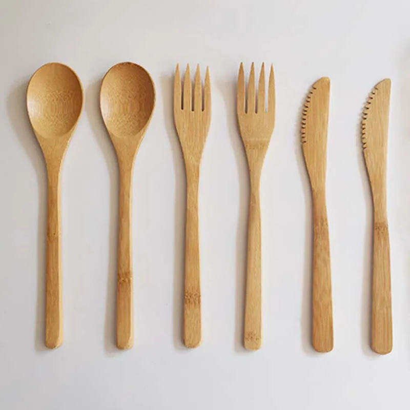Conjunto De Talheres De Bambu Estilo Japonês, Louça De Faca De Bambu ...
