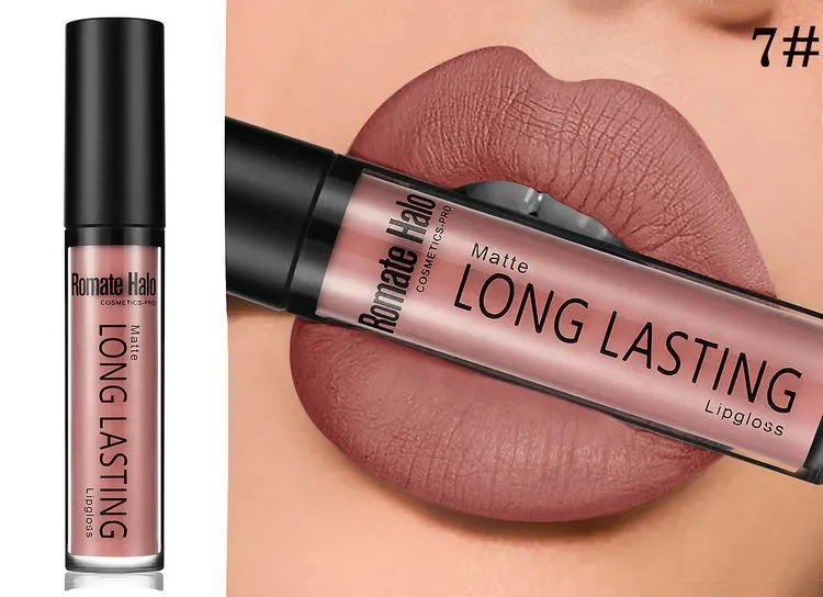 longue durée de luxe 17 couleurs Lip Gloss Tint Baume à lèvres Rouge à lèvres mat liquide Maquillage Romate Halo / DHL