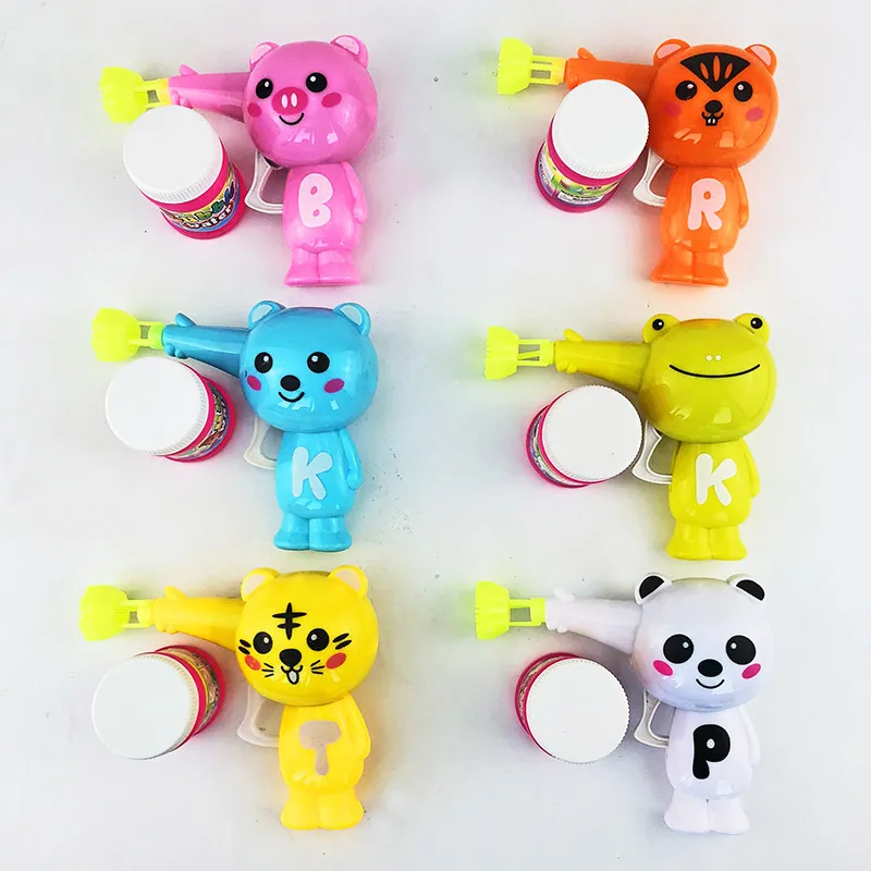 인기있는 야외 키즈 장난감 비누 불어 동물 버블 건 아동 만화 모델 플라스틱 장난감 아기 선물 다채로운 물총