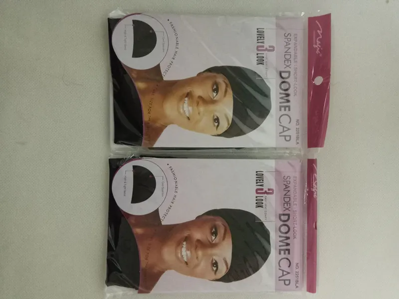 Glueless Spandex Dome Wig Cap för att göra peruker justerbara osynliga stretchhårnät Nylonvävningskåpor Svart färg peruker Accessorie8285426