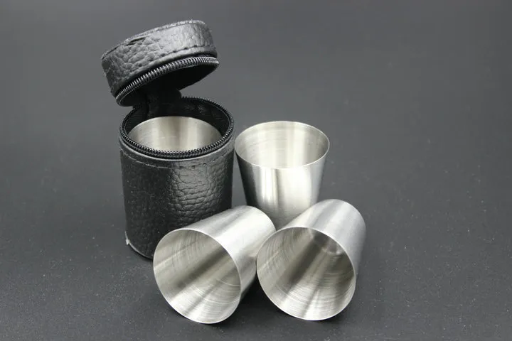 4pcs/set 30ml stainless steel camping coffee cup outdoor portable small water cup Travel Barware Accessories wen5053