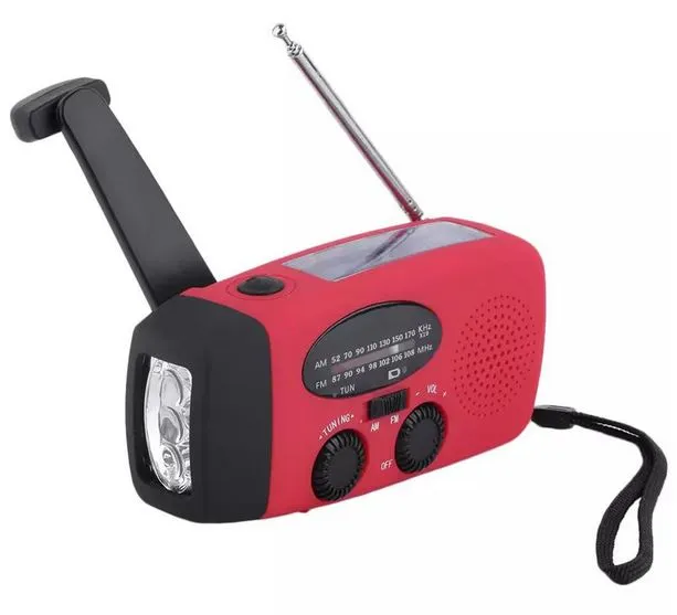 HY-88WB Radio solaire manivelle auto-alimentée Dynamo d'urgence AM/FM/WB 3 en 1 Radio 3 lampe de poche LED + chargeur de téléphone portable batterie externe