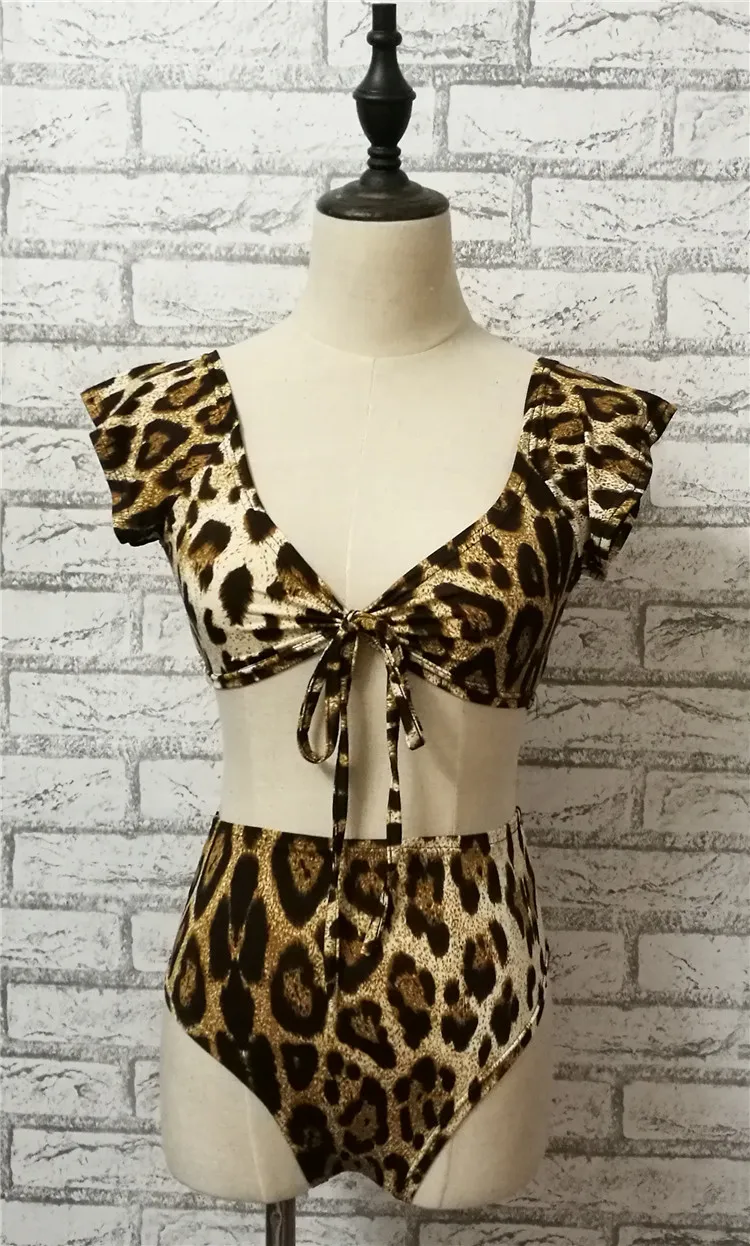 Costume da bagno bikini da donna sexy Costume da bagno con stampa leopardata Costume da bagno imbottito Costume da bagno Costumi da bagno Abbigliamento da spiaggia Biquini brasiliano