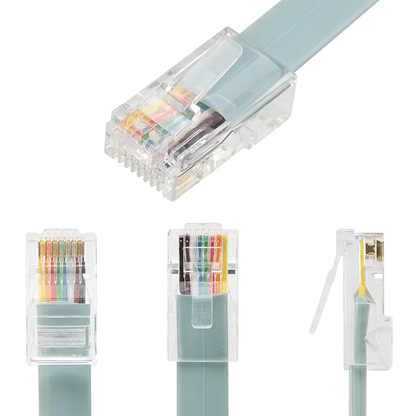 9 Pin DB9 COM Seri RS232 RJ45 CAT5 Ethernet LAN Konsolu Yönlendiriciler için Kablo Anahtarı Hattı
