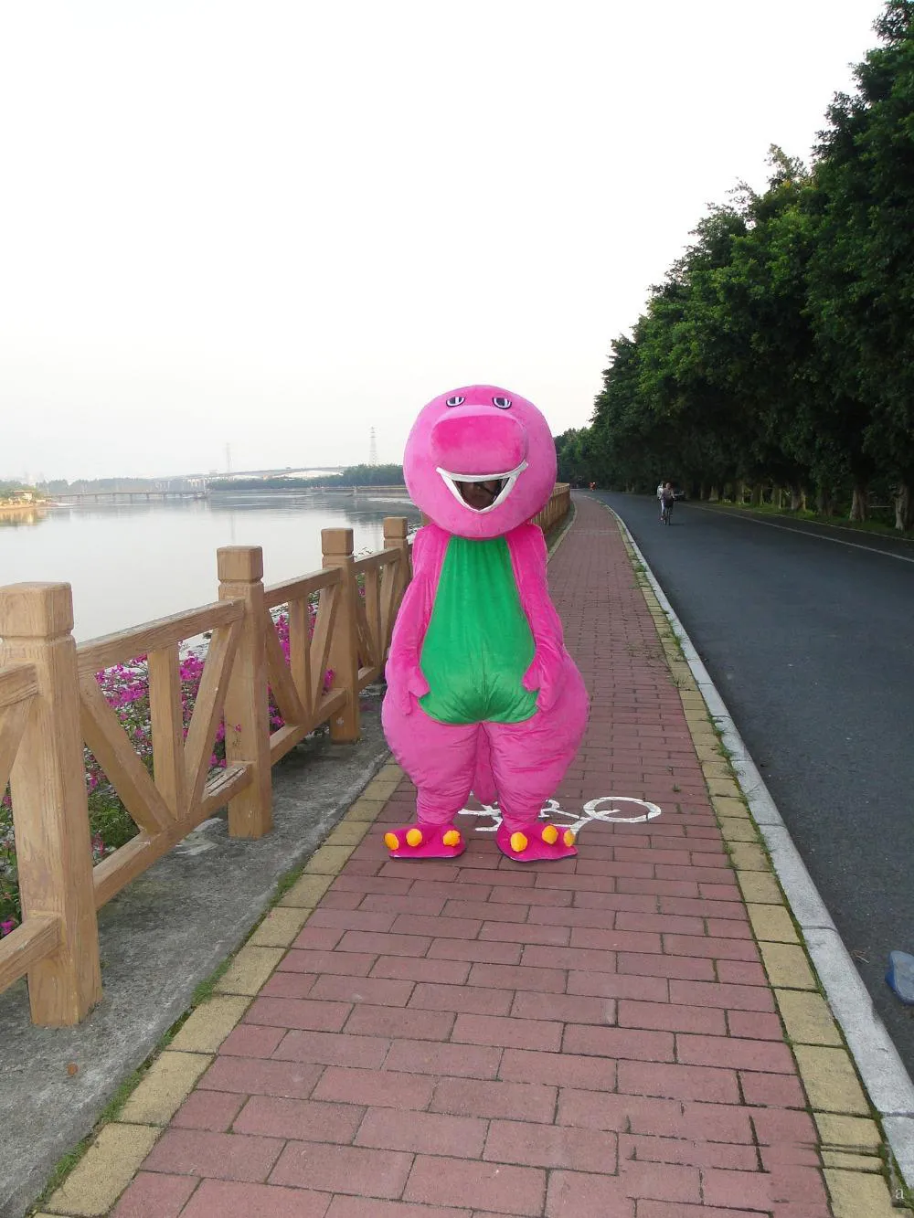 2018 Factory Adult Barney Cartoon Mascot Costumes On Adult Size249B