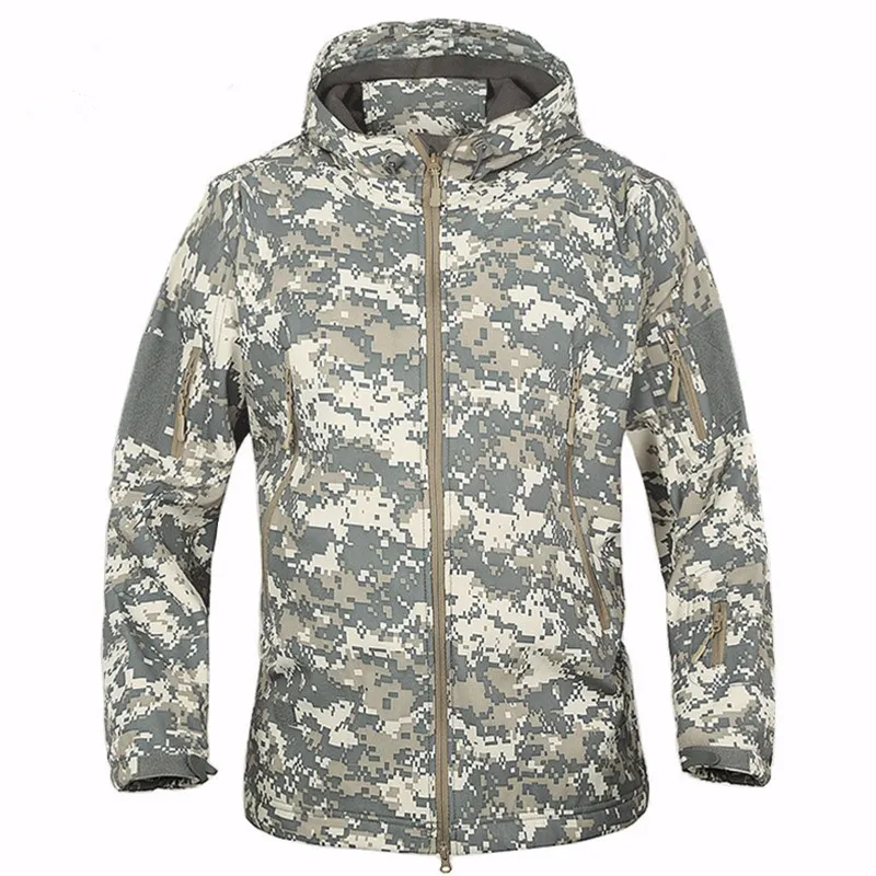 Hochwertige TAD Shark Skin Camouflage Outdoor Militärjacke Herren wasserdichte taktische Softshell Sport Hoodies Armee Jagd Outdoor Jacke